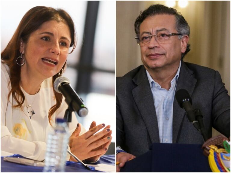 Defensora del Pueblo, Iris Marín, y el presidente Gustavo Petro