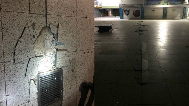 El Cuerpo de Bomberos Voluntarios de Popayán sugirió cerrar la plazoleta y los locales comerciales subterráneos del Centro Comercial Anarkos. Foto: Bomberos