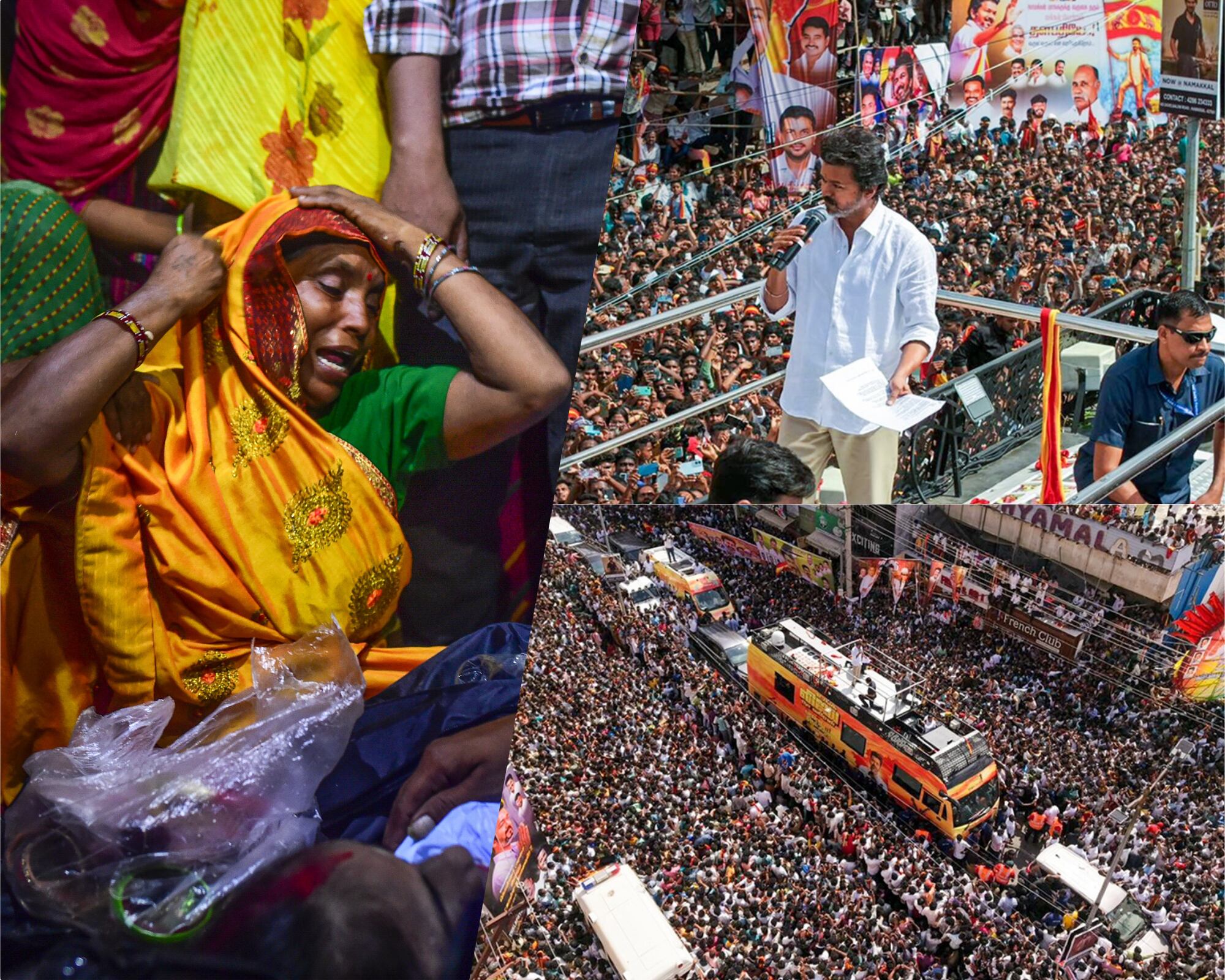 Entre los fallecidos durante el evento electoral del actor y político Vijay se incluyen 8 menores de edad y 16 mueres.
(Foto: Caracol Radio / Getty / Cortesía)