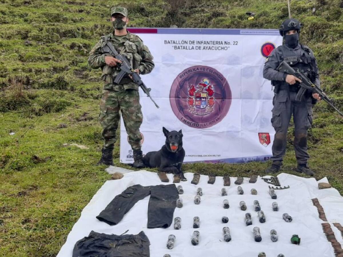 Ejército incauta material de guerra en límites de Caldas y Tolima