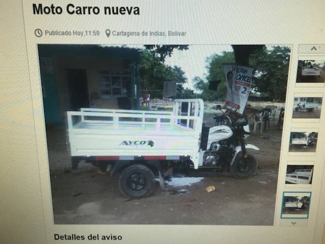 Beneficiario por cambio de vehículo de tracción animal en Cartagena busca vender su motocarro