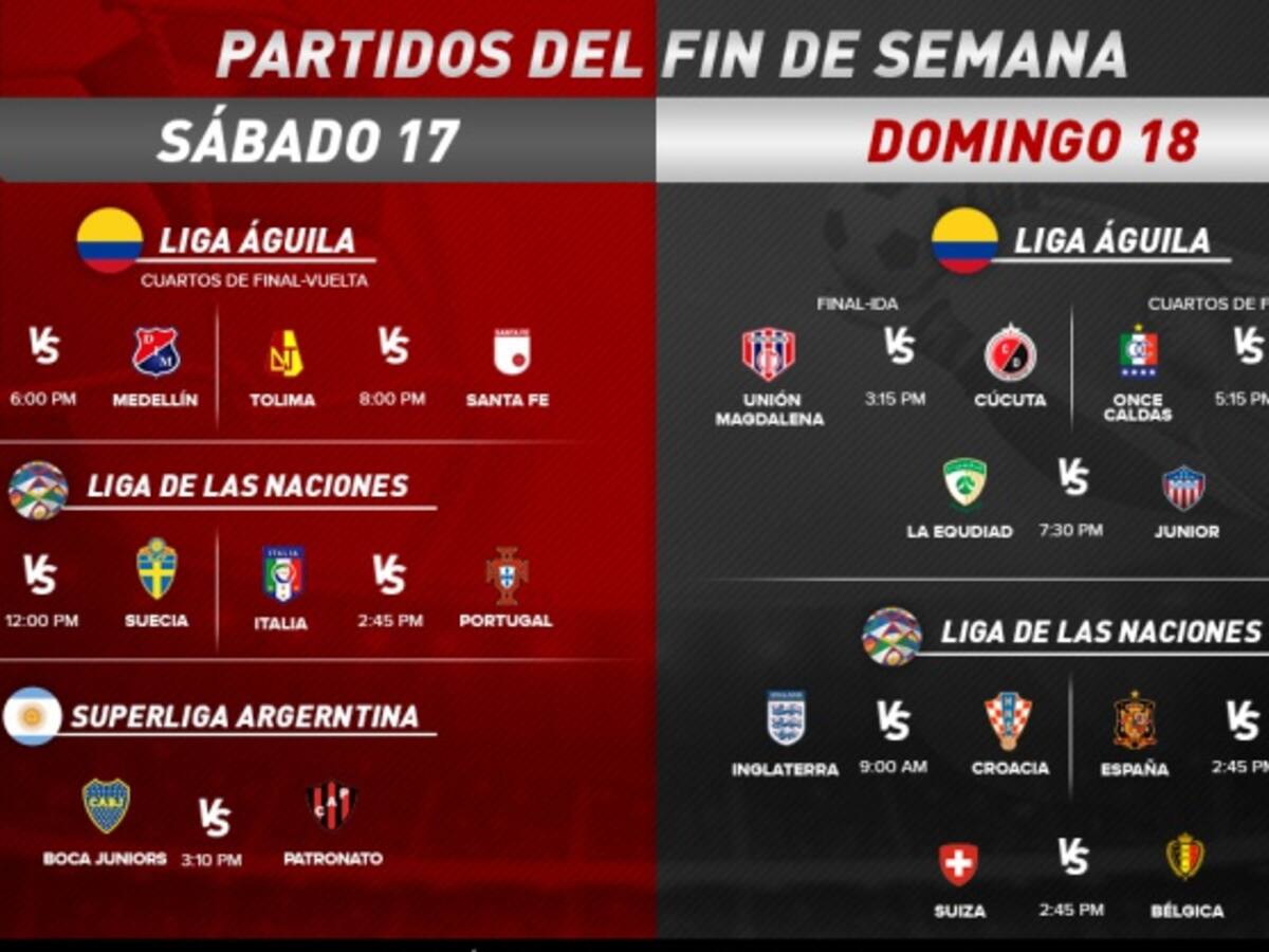 Prográmese con los mejores partidos de este fin de semana