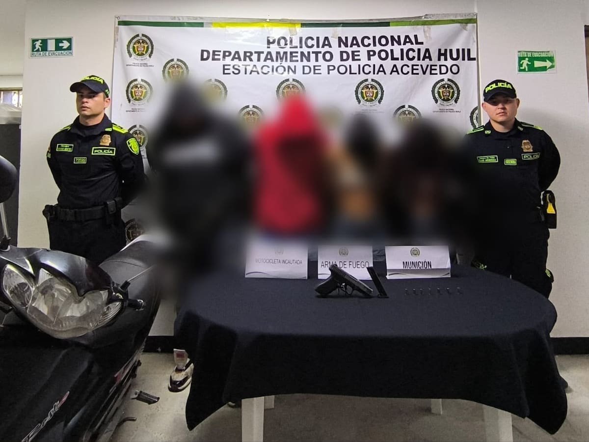 Tres capturados y un adolescente aprehendido por presunto hurto en zona rural de Acevedo, Huila