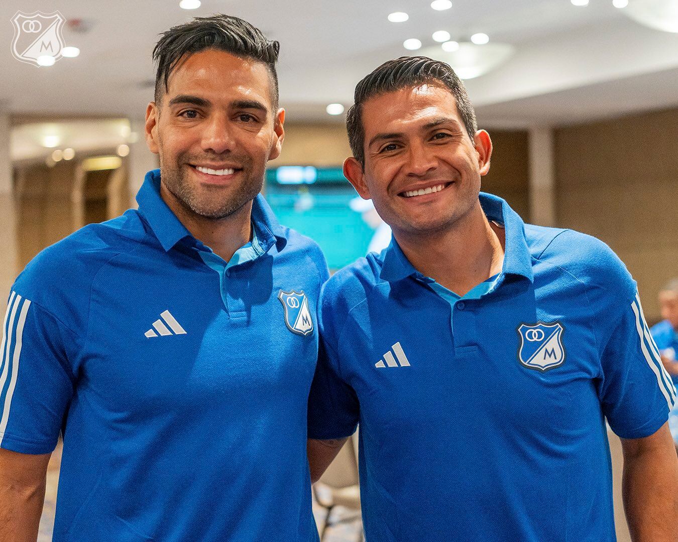 Falcao y David Mackalister Silva en Millonarios / @MillosFCoficial