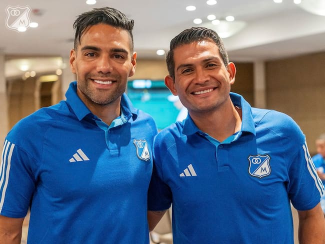 Falcao y David Mackalister Silva en Millonarios / @MillosFCoficial