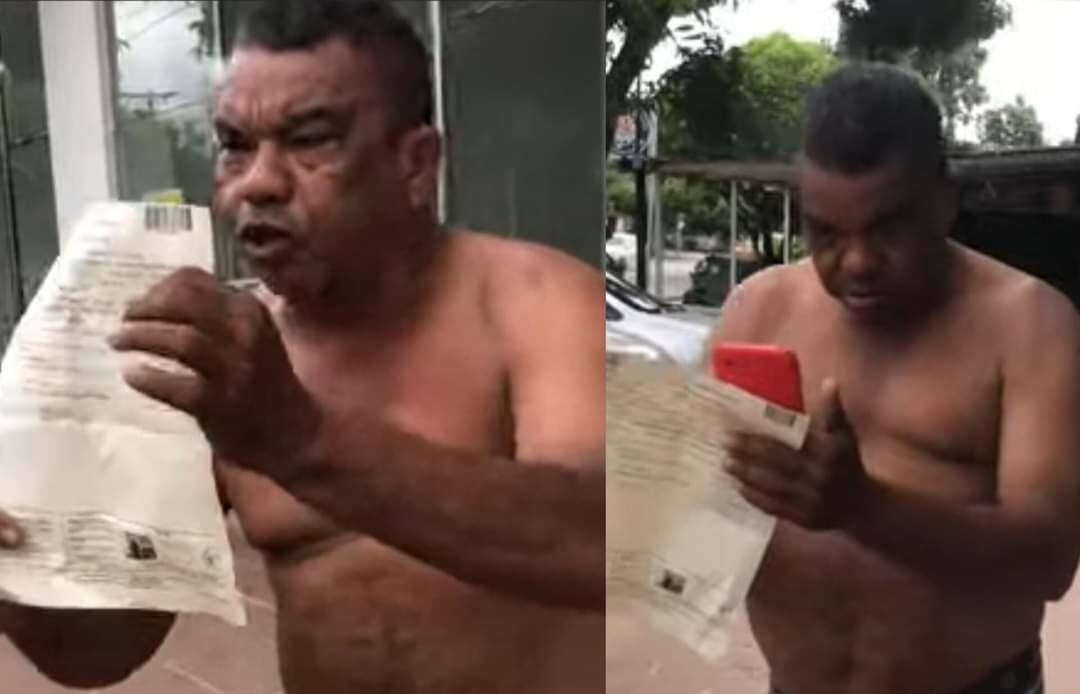 Hombre desnudo en Montería en señal de protesta contra la EPS Sanitas.