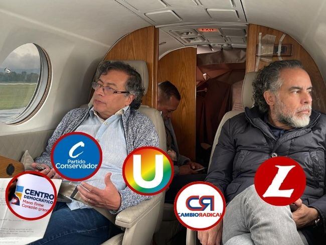 El Presidente Gustavo Petro y partidos políticos tradicionales. Foto: Archivo