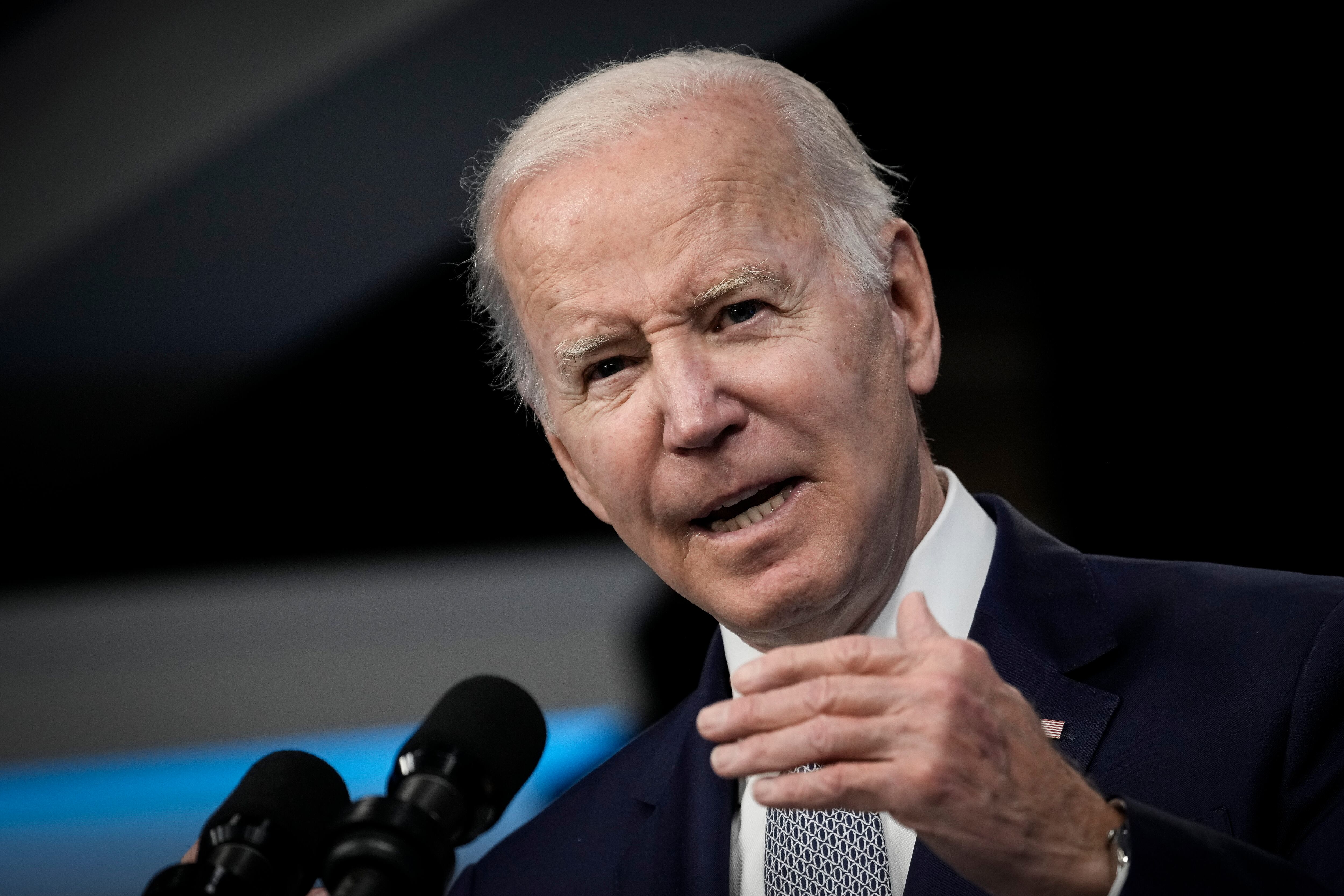 WASHINGTON, DC - MAY 10: U.S. President Joe Biden speaks about inflation and the economy in the South Court Auditorium on the White House campus May 10, 2022 in Washington, DC. (Photo by Drew Angerer/Getty Images)