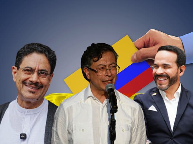 Imagen de referencia. Iván Cepeda (izquierda) - Gustavo Petro (centro) - Votación Colombia (fondo): Getty Images / Abelardo de la Espriella (derecha): Caracol Radio.
