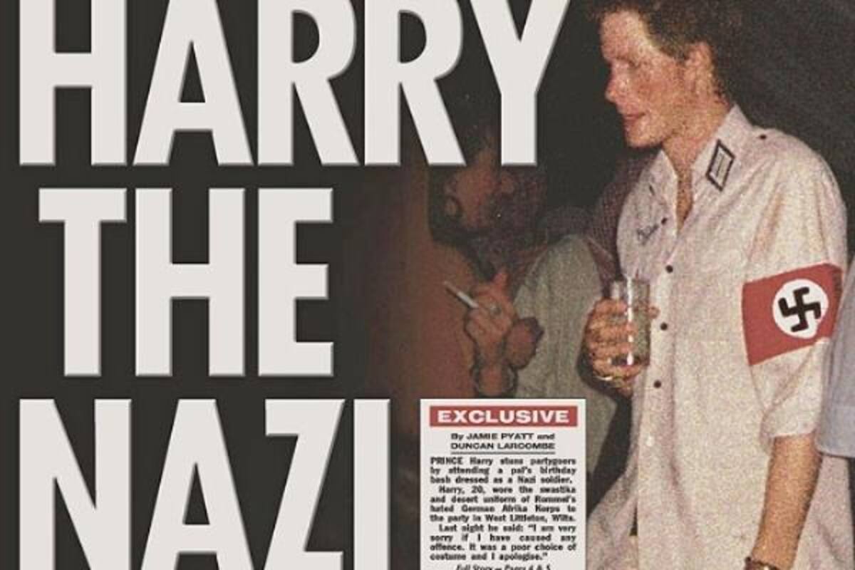 Durante el 2002 el príncipe vuelve a las portadas de los tabloides pues se disfrazó como nazi.