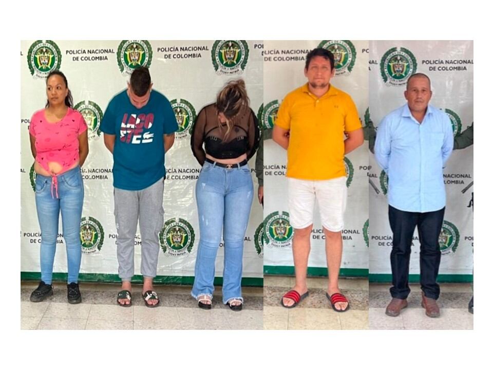 Los capturados son: Maximino Espinosa Murcia, alias ‘Máximo’, Maricela Santos Perdomo, Liliana Patricia Mosquera, Joan Nicolás Sandoval Mosquera y Derbi Sandy Díaz Gaona.