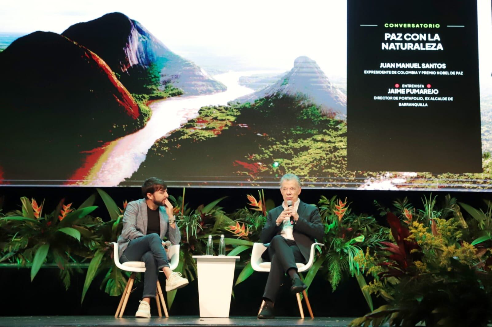 Ex presidente Juan Maunel Santos en la Semana de la Biodiversidad en Cali
