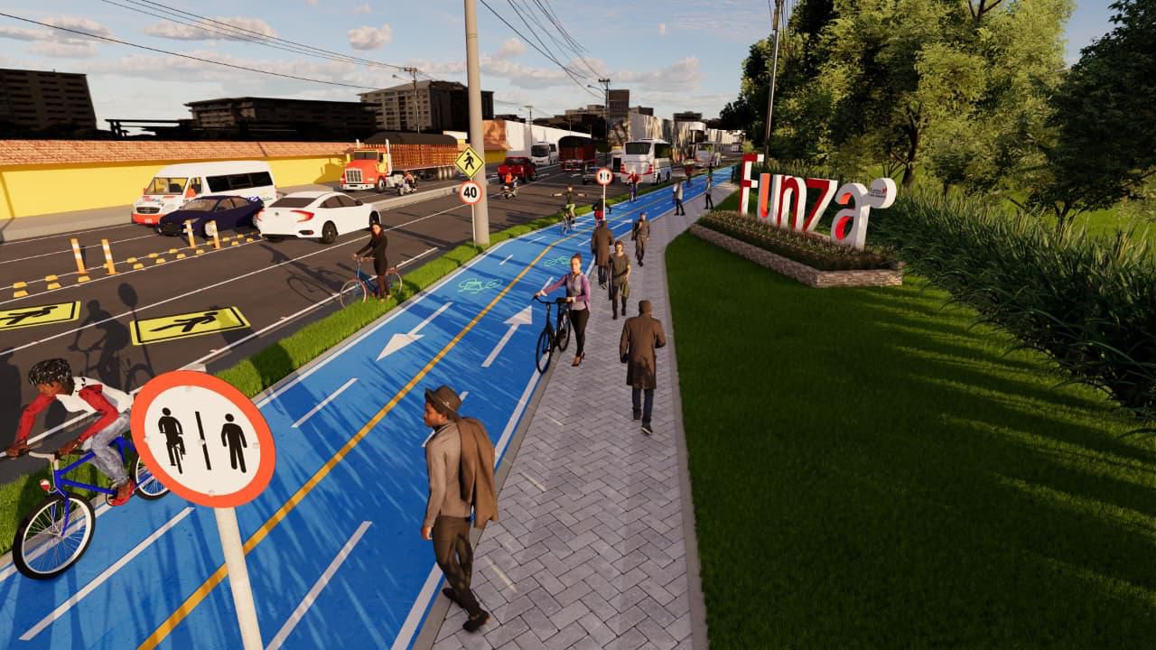 Empezó la construcción de ciclorrutas en la Sabana de Bogotá. Foto: Gobernación de Cundinamarca.