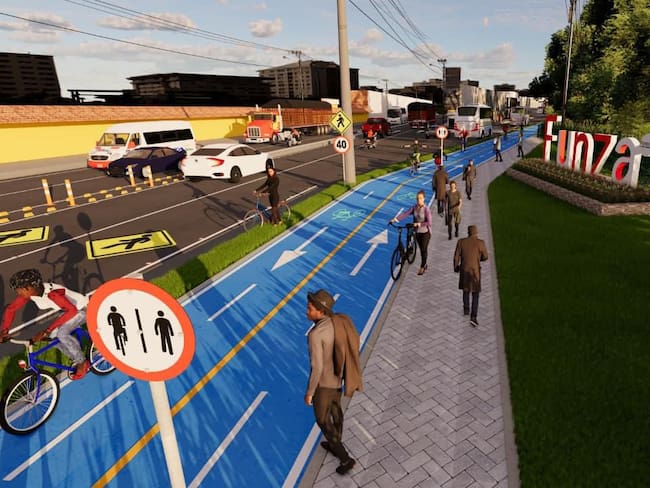 Empezó la construcción de ciclorrutas en la Sabana de Bogotá. Foto: Gobernación de Cundinamarca.