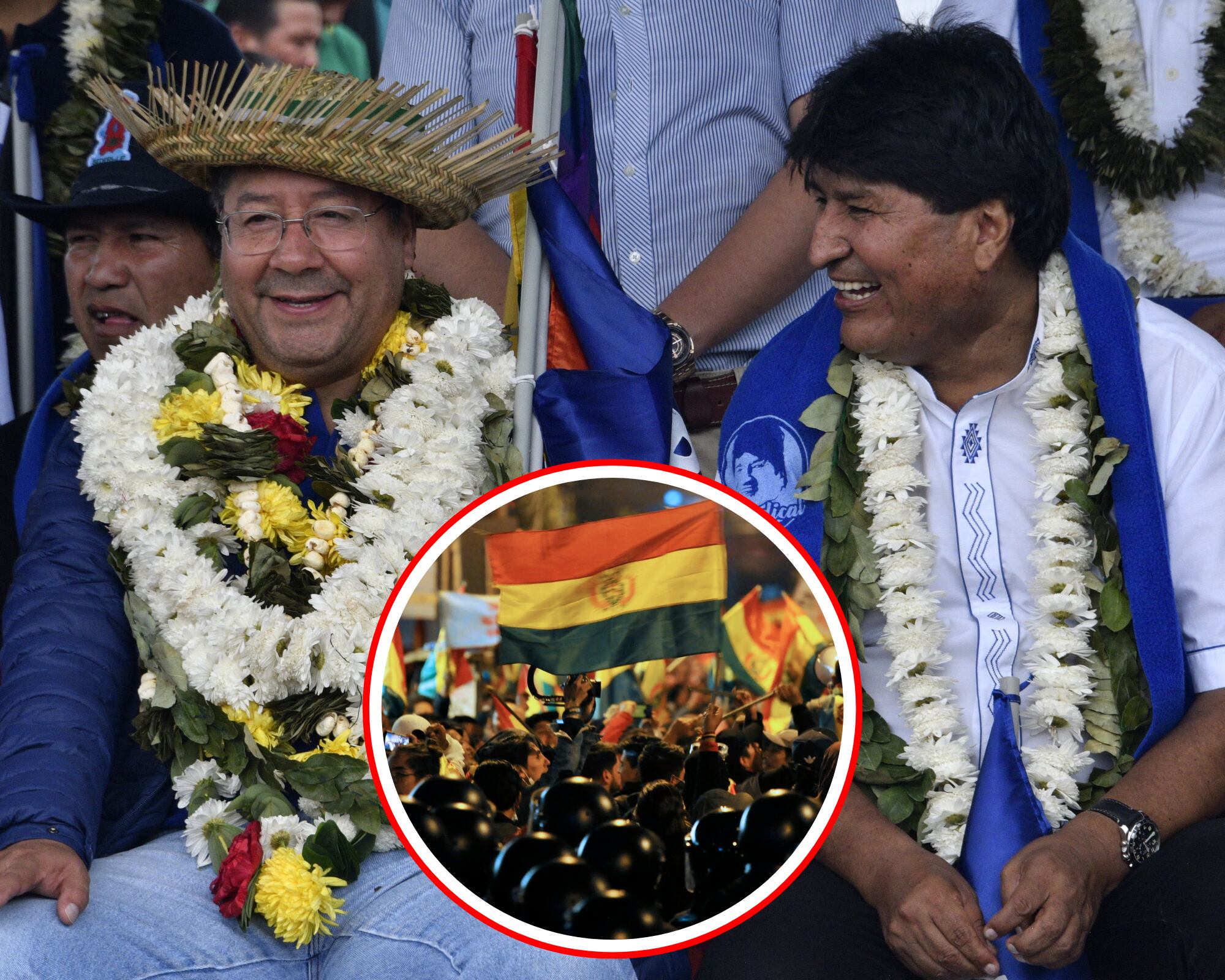 El presidente de Bolivia, Luis Arce (i), critica a su ex mentor político, Evo Morales (d), por intentar imponer su voluntad electoral sobre la constitución y buscar la reelección por medio de protestas.
(Foto: Getty / Caracol Radio)