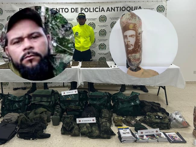 Material incautado en el campamento de alias "Ramiro", de donde se fugó sin su prótesis.