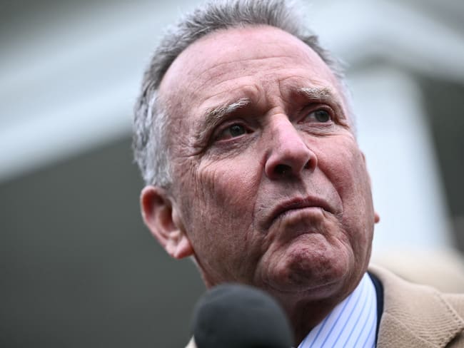 US Middle East envoy Steve Witkoff speaks to reporters outside the West Wing of the White House in Washington, DC on March 6, 2025. Witkoff praised Egypt for coming up with a new plan on Gaza, without endorsing details of the proposed alternative to Trump's calls to displace Palestinians en masse. (Photo by Mandel NGAN / AFP) (Photo by MANDEL NGAN/AFP via Getty Images)