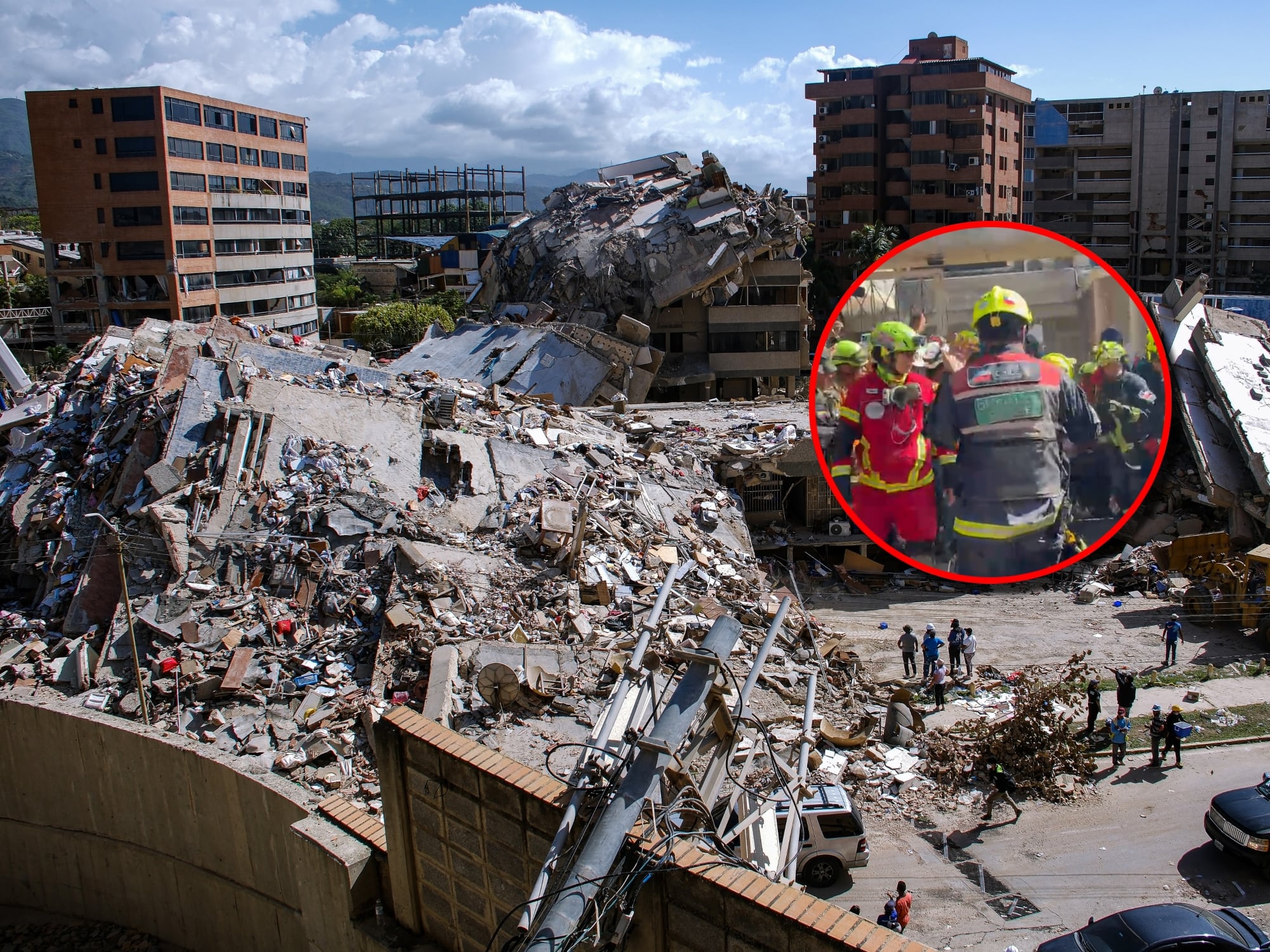 Terremoto en Venezuela y rescate de Hernán Gil. Fotos: Getty Images y Caracol Radio.