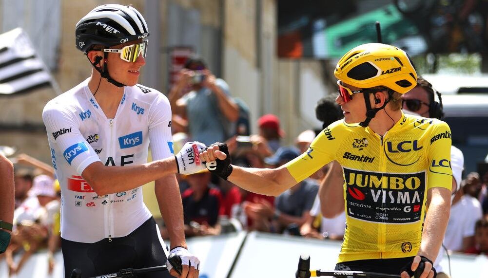 Tadej Pogacar y Jonas Vingegaard en el Tour de Francia (Photo by Michael Steele/Getty Images)