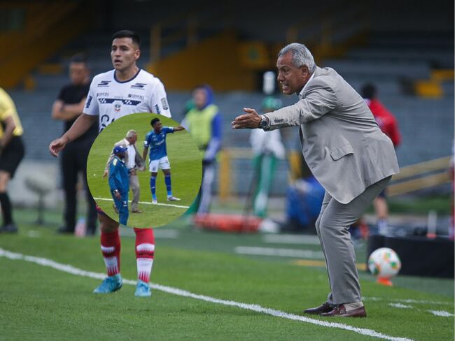 Hernán Torres dando indicaciones a sus jugadores durante el partido Millonarios Vs. Fortaleza / Colprensa.