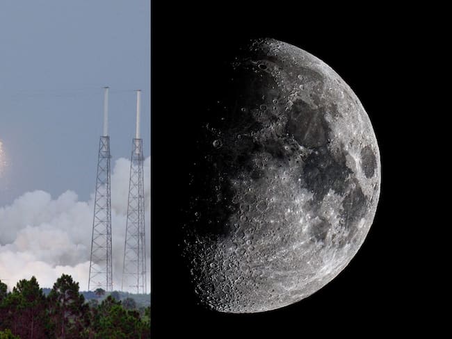 Cohete Atlas V de la NASA y la Luna. Imagen de referencia. Fotos: Getty Images.