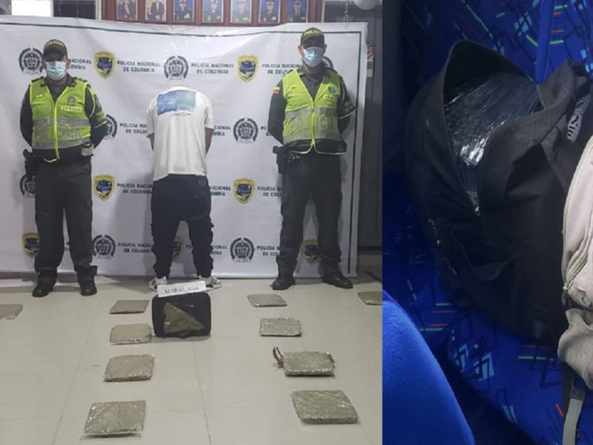 No llevaba ropa sino 12 kilos de marihuana
