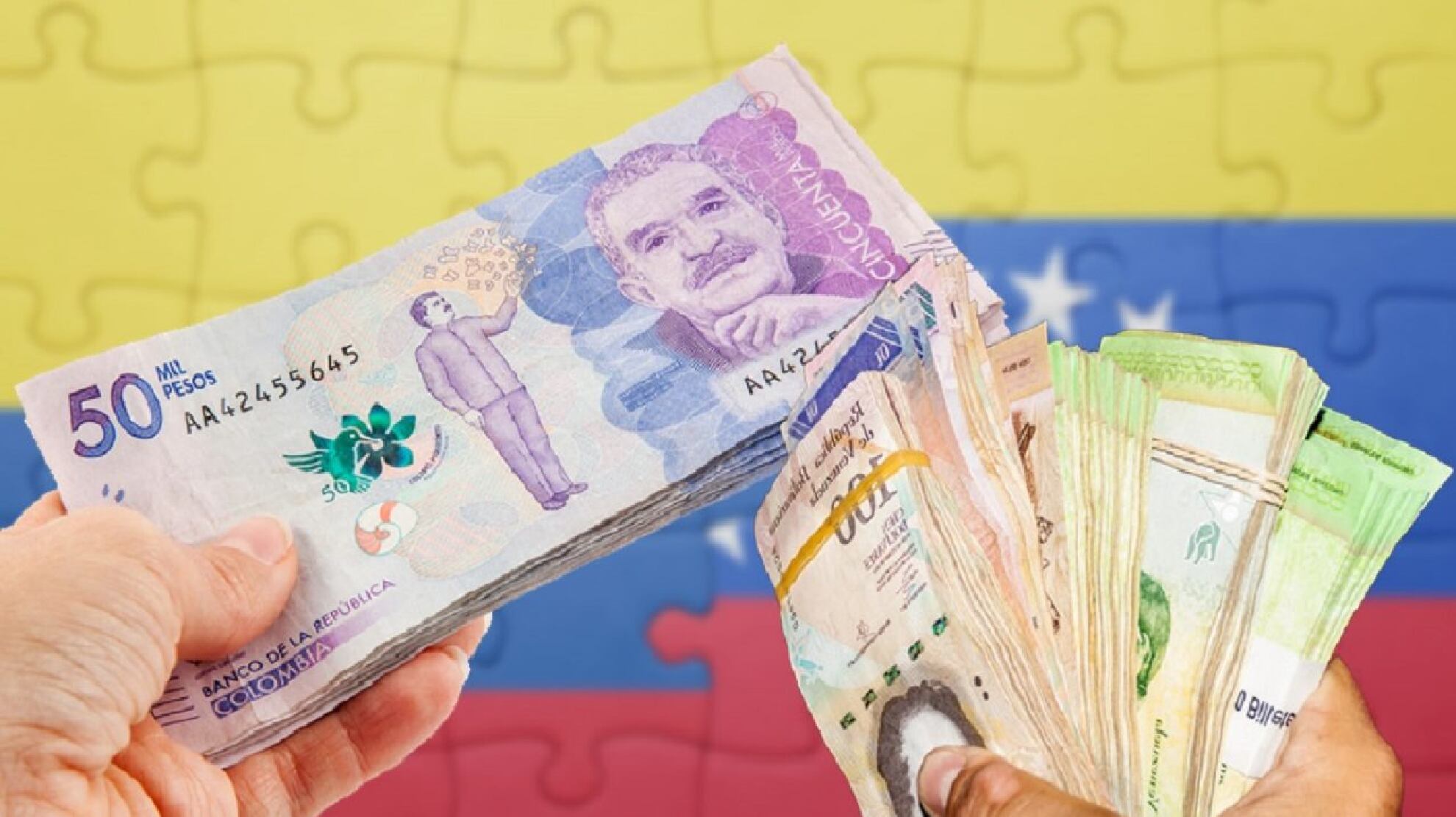 Peso colombiano y bolívar venezolano.