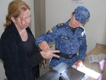 Silvia Beatriz Gette Ponce arribó a "El buen pastor" de Bogotá, a las 9.00 a.m. Foto: Inpec