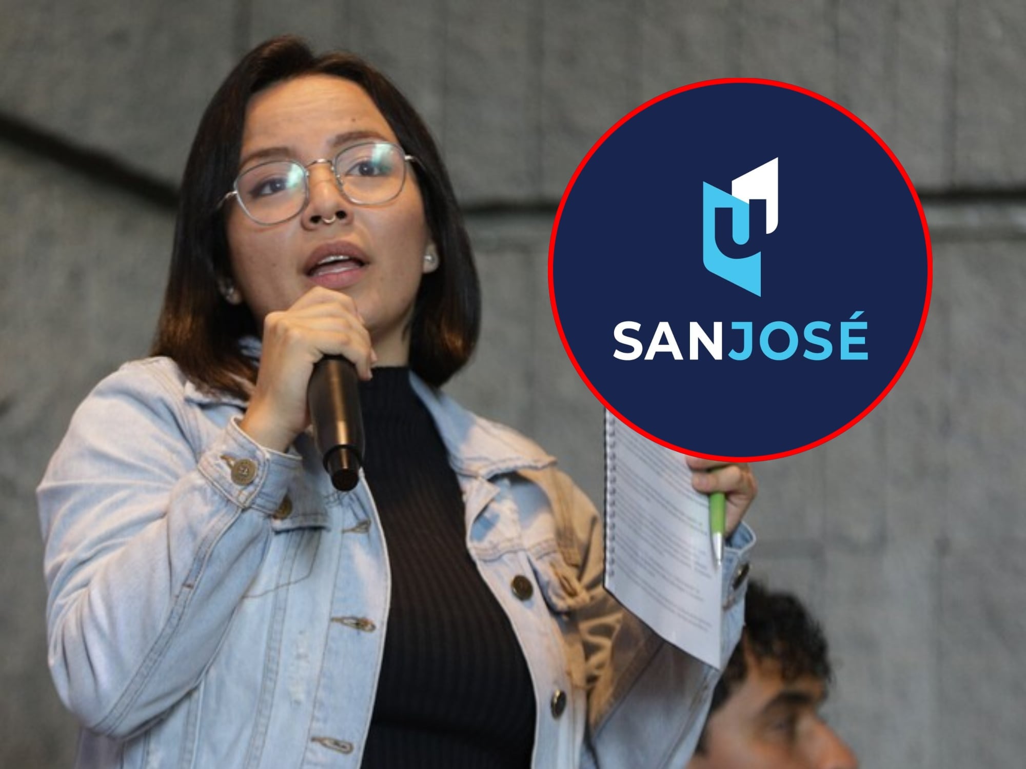 Jennifer Pedraza y logo de Fundación San José. Fotos: (Colprensa - Álvaro Tavera) / Facebook Fundación San José