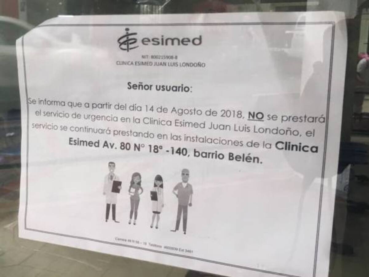 Cierran el servicio de urgencias de la clínica Esimed de la oriental