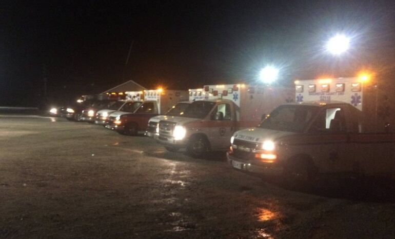 Ambulancias frente a la correccional de Lee