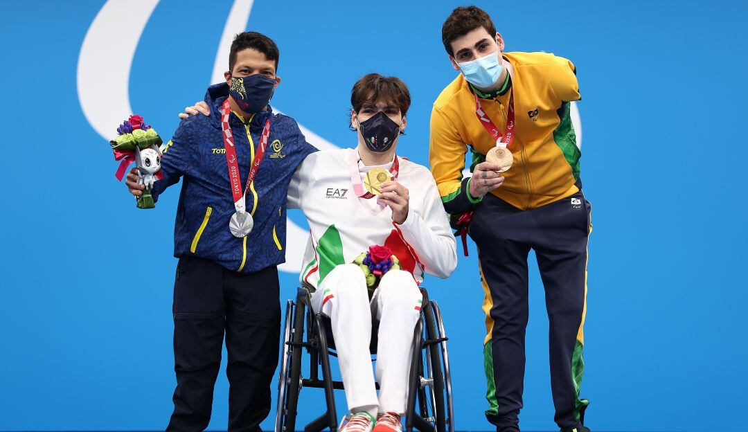 Nelson Crispín, Antonio Fantin y Talisson Henrique Glock en los Juegos Paralímpicos de Tokio 