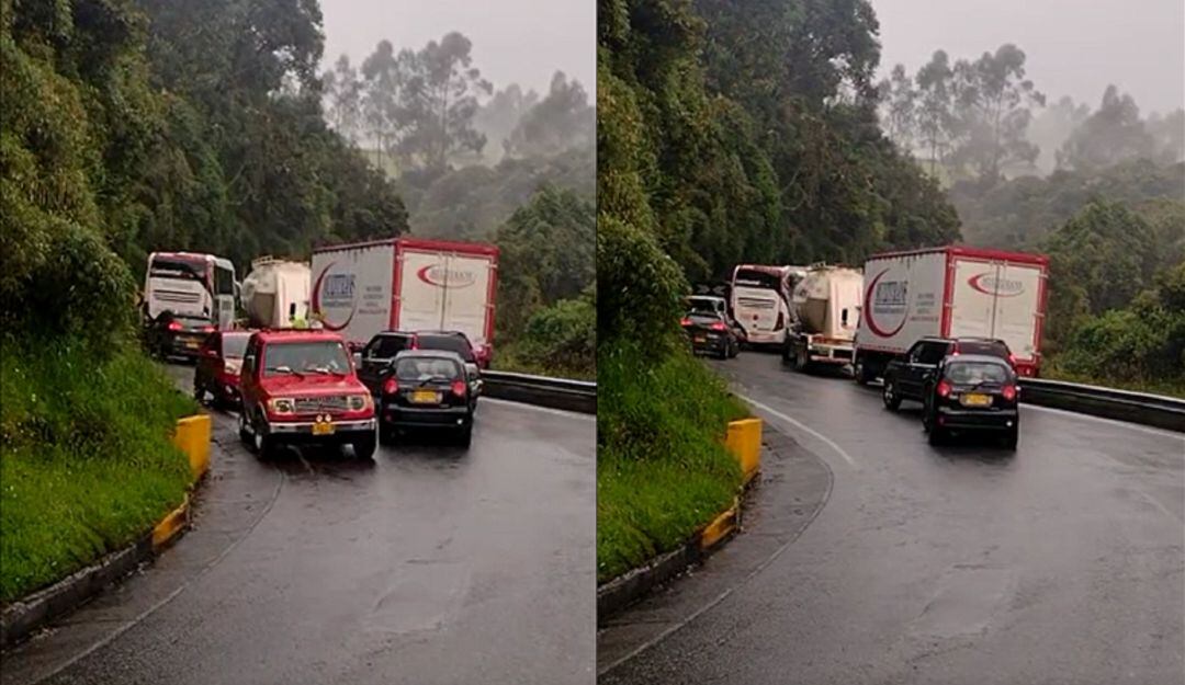 Imprudencia en la vía Manizales - Fresno