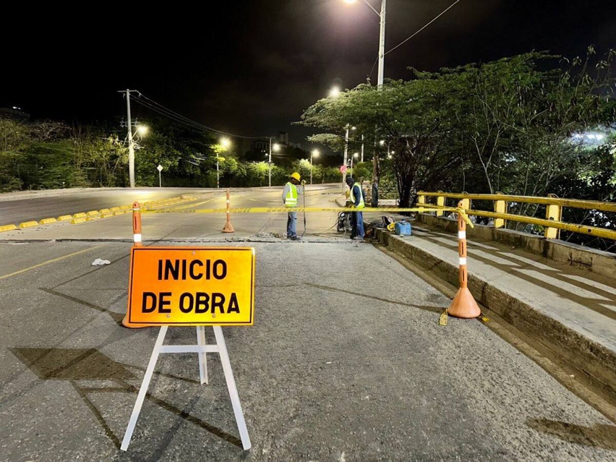 Cierre nocturno en el puente Chambacú de Cartagena por obras en la malla vial