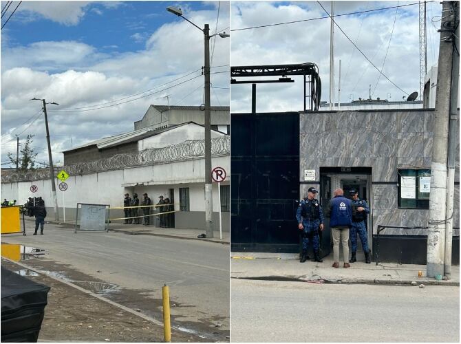 Integrantes del Instituto Nacional Penitenciario y Carcelario (Inpec), en inmediaciones del la Cárcel La Modelo de Bogotá. Fotos CARACOL RADIO