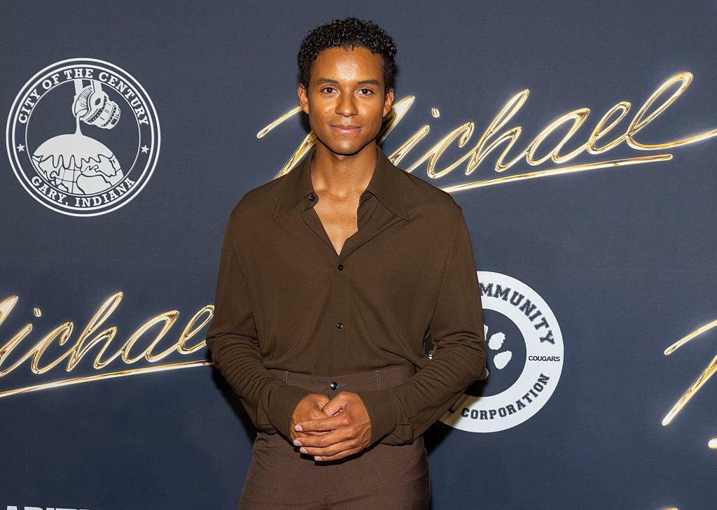 GARY, INDIANA - APRIL 13: Jafaar Jackson during the "Michael" Hometown Screening at the Mark Spencer Auditorium at West Side Leadership Academy on April 13, 2026 in Gary, Indiana. (Photo by Barry Brecheisen/Getty Images)