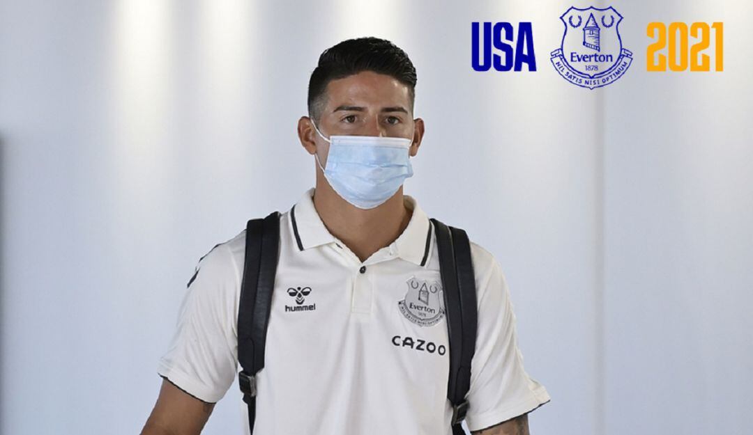 James Rodríguez en su viaje a Estados Unidos.