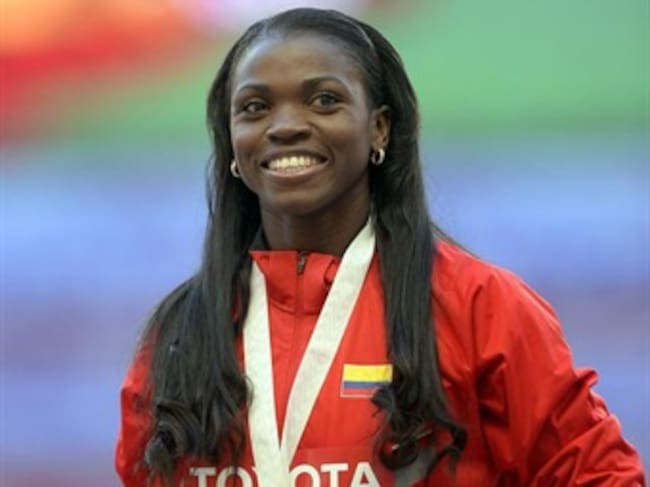 Caterine Ibargüen, atleta colombiana ganadora de medalla de oro en Moscú. Foto: EFE