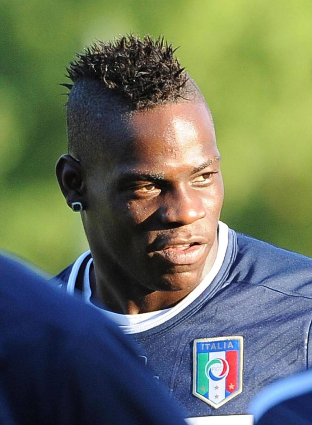 Balotelli durante la sesión de entrenamiento.