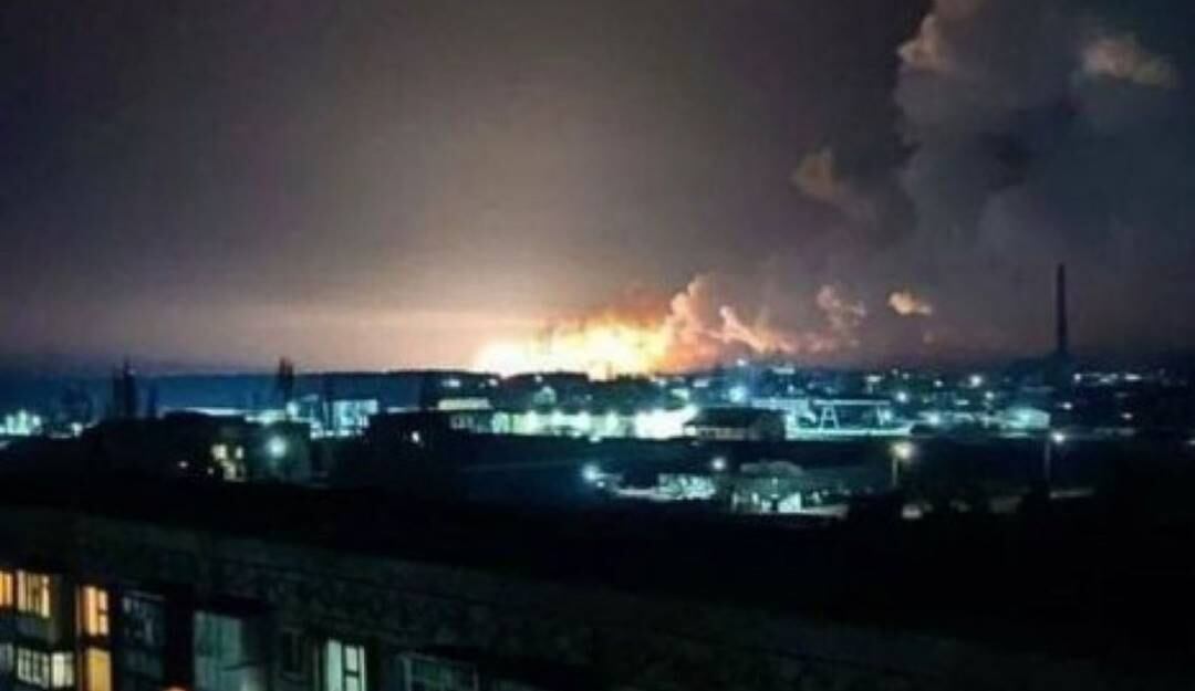Explosión reportada en la ciudad de Kharkiv.            Foto: Captura de pantalla. 