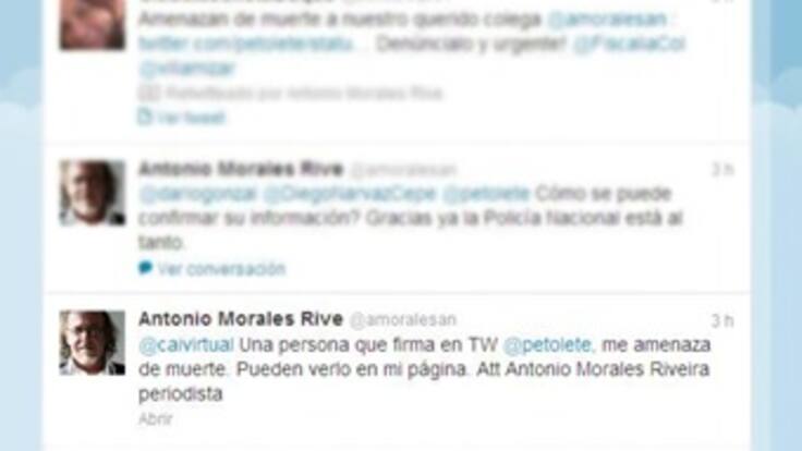 A través de Twitter amenazan de muerte al periodista Antonio Morales