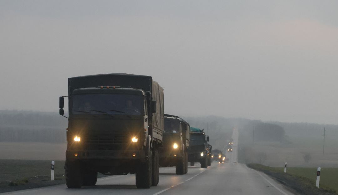El convoy de Rusia que se dirige hacia Kiev