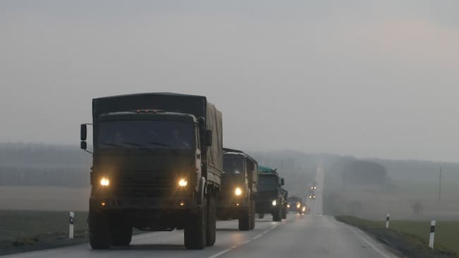 El convoy de Rusia que se dirige hacia Kiev