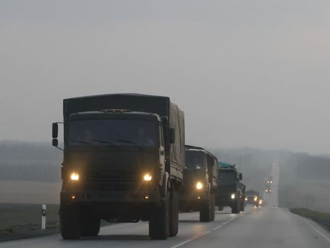 El convoy de Rusia que se dirige hacia Kiev