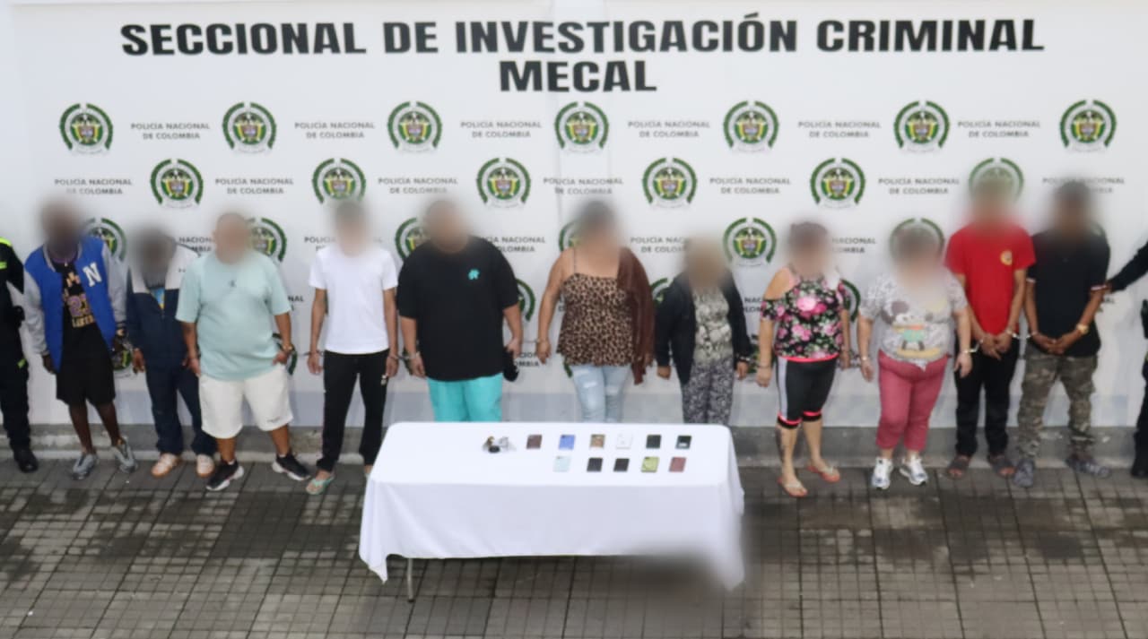 Presuntos integrantes de la banda "Los de Blanca" foto: ¨Policía de Cali