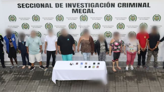 Presuntos integrantes de la banda "Los de Blanca" foto: ¨Policía de Cali