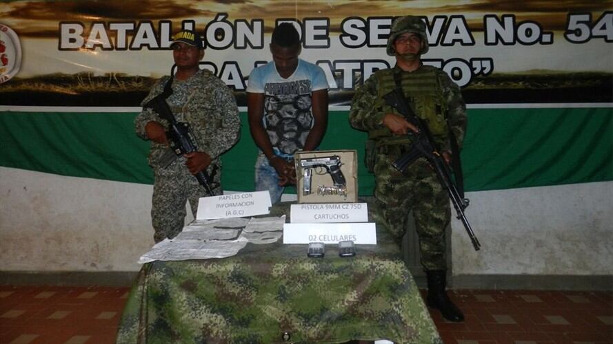 Captura de alias César, presunto jefe del Clan del Golfo en Chocó. Foto: Ejército Nacional