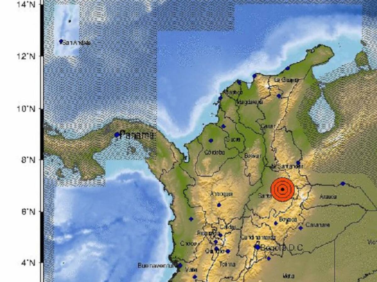 Sismo de 4.9 sacudió este lunes festivo a Santander