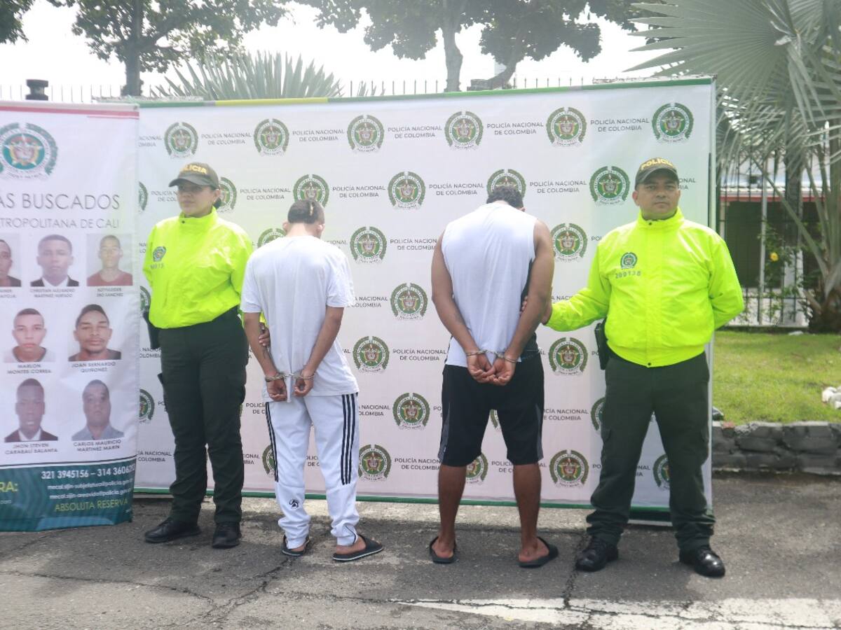 Capturan dos del cartel de los más buscados en Cali por homicidio