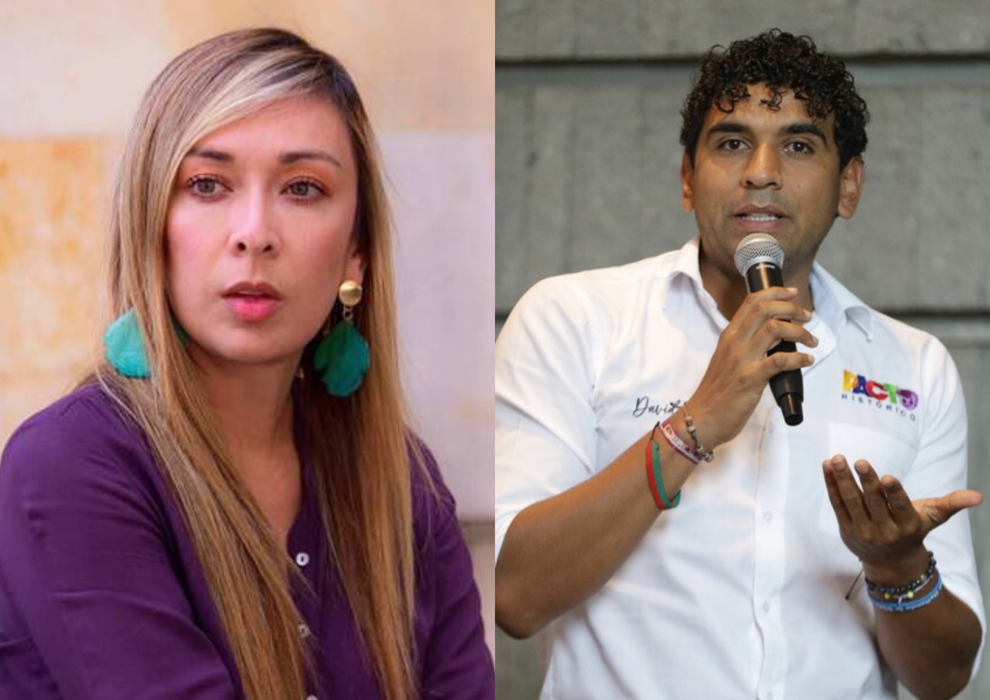 Katherine Miranda y David Racero. Foto: Colprensa y Twitter.